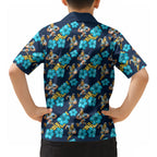 Gold Coast Titans Hawaiian Shirt Tropical Hibiscus Floral Seamless Rugby Mascot