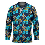 Gold Coast Titans Hockey Jersey Tropical Hibiscus Floral Seamless Rugby Mascot