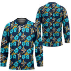Gold Coast Titans Hockey Jersey Tropical Hibiscus Floral Seamless Rugby Mascot