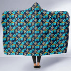 Gold Coast Titans Hooded Blanket Tropical Hibiscus Floral Seamless Rugby Mascot