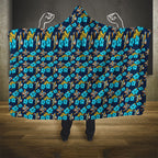 Gold Coast Titans Hooded Blanket Tropical Hibiscus Floral Seamless Rugby Mascot