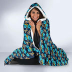 Gold Coast Titans Hooded Blanket Tropical Hibiscus Floral Seamless Rugby Mascot
