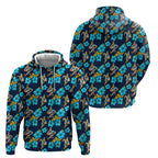 Gold Coast Titans Hoodie Tropical Hibiscus Floral Seamless Rugby Mascot