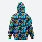 Gold Coast Titans Hoodie Tropical Hibiscus Floral Seamless Rugby Mascot