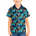 Gold Coast Titans Kid Hawaiian Shirt Tropical Hibiscus Floral Seamless Rugby Mascot