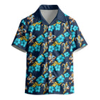 Gold Coast Titans Kid Hawaiian Shirt Tropical Hibiscus Floral Seamless Rugby Mascot