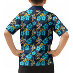 Gold Coast Titans Kid Hawaiian Shirt Tropical Hibiscus Floral Seamless Rugby Mascot