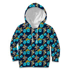 Gold Coast Titans Kid Hoodie Tropical Hibiscus Floral Seamless Rugby Mascot
