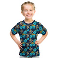 Gold Coast Titans Kid T Shirt Tropical Hibiscus Floral Seamless Rugby Mascot