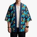 Gold Coast Titans Kimono Tropical Hibiscus Floral Seamless Rugby Mascot