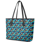 Gold Coast Titans Leather Tote Bag Tropical Hibiscus Floral Seamless Rugby Mascot