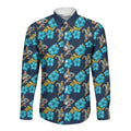 Gold Coast Titans Long Sleeve Button Shirt Tropical Hibiscus Floral Seamless Rugby Mascot