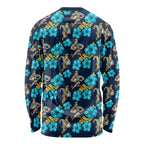 Gold Coast Titans Long Sleeve Shirt Tropical Hibiscus Floral Seamless Rugby Mascot