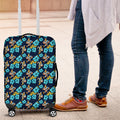 Gold Coast Titans Luggage Cover Tropical Hibiscus Floral Seamless Rugby Mascot