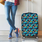 Gold Coast Titans Luggage Cover Tropical Hibiscus Floral Seamless Rugby Mascot