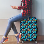 Gold Coast Titans Luggage Cover Tropical Hibiscus Floral Seamless Rugby Mascot