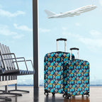 Gold Coast Titans Luggage Cover Tropical Hibiscus Floral Seamless Rugby Mascot