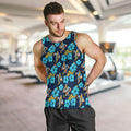 Gold Coast Titans Men Tank Top Tropical Hibiscus Floral Seamless Rugby Mascot