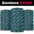 Gold Coast Titans Neck Gaiter Tropical Hibiscus Floral Seamless Rugby Mascot