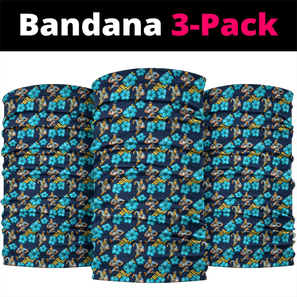Gold Coast Titans Neck Gaiter Tropical Hibiscus Floral Seamless Rugby Mascot