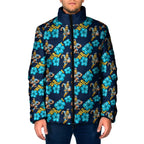 Gold Coast Titans Padded Jacket Tropical Hibiscus Floral Seamless Rugby Mascot