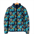 Gold Coast Titans Padded Jacket Tropical Hibiscus Floral Seamless Rugby Mascot