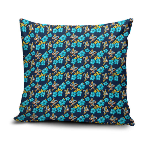Gold Coast Titans Pillow Cover Tropical Hibiscus Floral Seamless Rugby Mascot