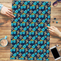 Gold Coast Titans Puzzle Tropical Hibiscus Floral Seamless Rugby Mascot