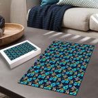 Gold Coast Titans Puzzle Tropical Hibiscus Floral Seamless Rugby Mascot