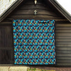 Gold Coast Titans Quilt Tropical Hibiscus Floral Seamless Rugby Mascot