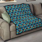 Gold Coast Titans Quilt Tropical Hibiscus Floral Seamless Rugby Mascot