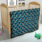 Gold Coast Titans Quilt Tropical Hibiscus Floral Seamless Rugby Mascot