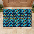 Gold Coast Titans Rubber Doormat Tropical Hibiscus Floral Seamless Rugby Mascot