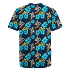 Gold Coast Titans Rugby Jersey Tropical Hibiscus Floral Seamless Rugby Mascot