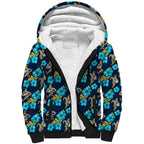 Gold Coast Titans Sherpa Hoodie Tropical Hibiscus Floral Seamless Rugby Mascot