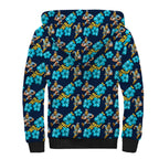 Gold Coast Titans Sherpa Hoodie Tropical Hibiscus Floral Seamless Rugby Mascot