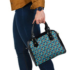 Gold Coast Titans Shoulder Handbag Tropical Hibiscus Floral Seamless Rugby Mascot