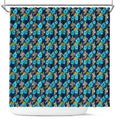 Gold Coast Titans Shower Curtain Tropical Hibiscus Floral Seamless Rugby Mascot