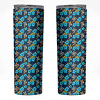 Gold Coast Titans Skinny Tumbler Tropical Hibiscus Floral Seamless Rugby Mascot