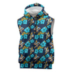 Gold Coast Titans Sleeveless Hoodie Tropical Hibiscus Floral Seamless Rugby Mascot