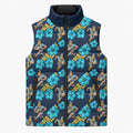 Gold Coast Titans Sleeveless Puffer Jacket Tropical Hibiscus Floral Seamless Rugby Mascot
