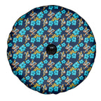 Gold Coast Titans Spare Tire Cover Tropical Hibiscus Floral Seamless Rugby Mascot