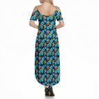 Gold Coast Titans Summer Maxi Dress Tropical Hibiscus Floral Seamless Rugby Mascot