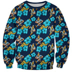 Gold Coast Titans Sweatshirt Tropical Hibiscus Floral Seamless Rugby Mascot