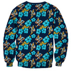 Gold Coast Titans Sweatshirt Tropical Hibiscus Floral Seamless Rugby Mascot