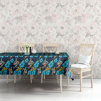 Gold Coast Titans Tablecloth Tropical Hibiscus Floral Seamless Rugby Mascot
