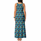 Gold Coast Titans Tank Maxi Dress Tropical Hibiscus Floral Seamless Rugby Mascot