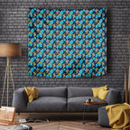 Gold Coast Titans Tapestry Tropical Hibiscus Floral Seamless Rugby Mascot