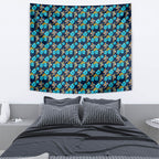 Gold Coast Titans Tapestry Tropical Hibiscus Floral Seamless Rugby Mascot