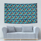 Gold Coast Titans Tapestry Tropical Hibiscus Floral Seamless Rugby Mascot